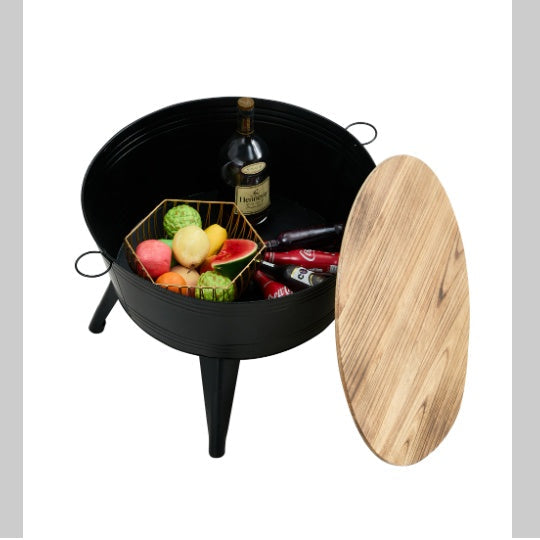 Rustic Black Metal Farmhouse Cocktail Table