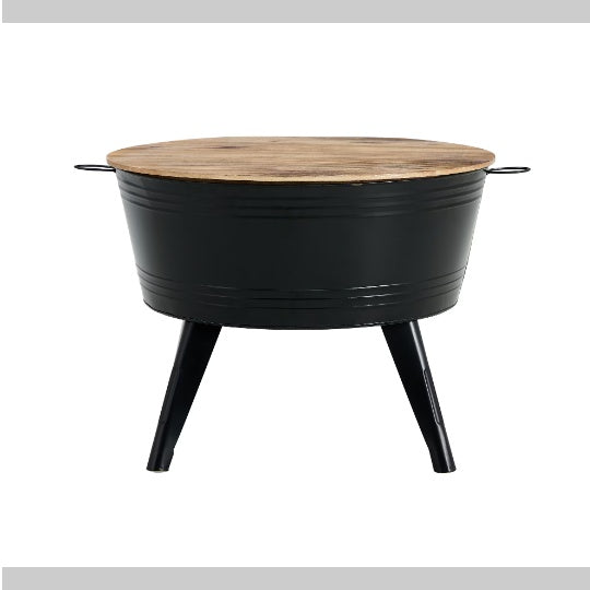 Rustic Black Metal Farmhouse Cocktail Table