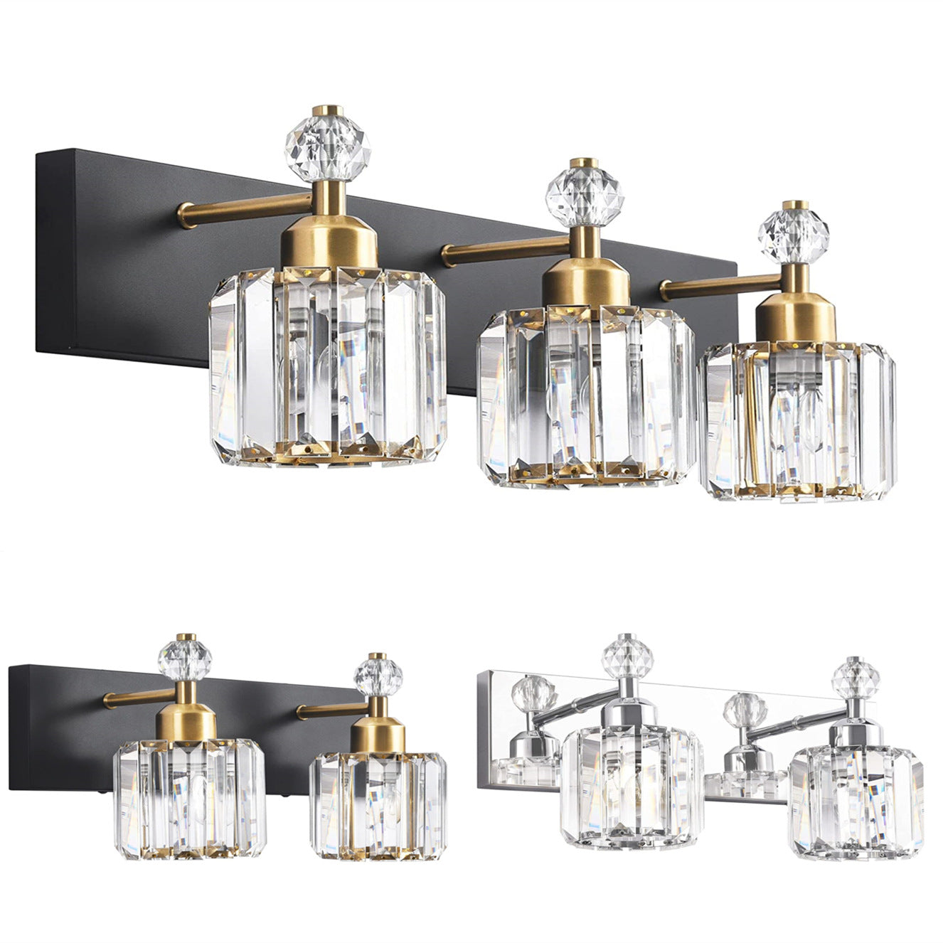 Elegant Bathroom Vanity Crystal Lights