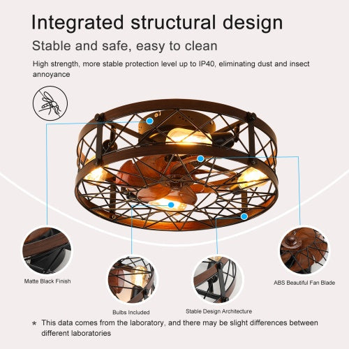 Black Farmhouse Lantern Ceiling Fan with Light