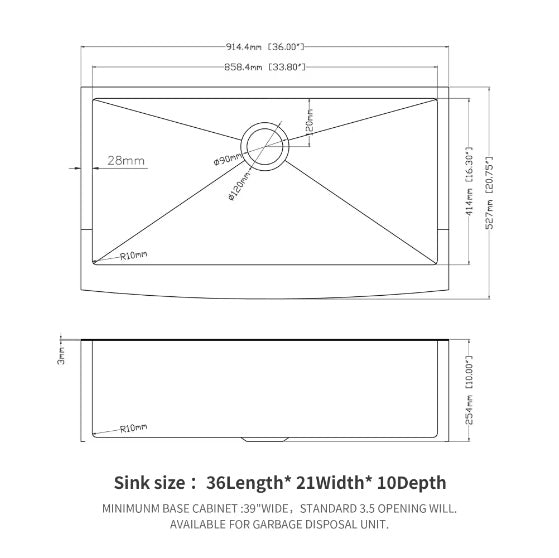 Gold-Tone Stainless Farmhouse Sink