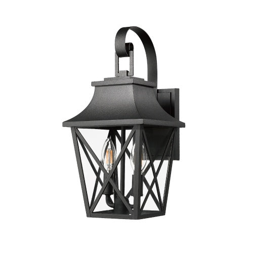 Dual Black Outdoor Wall Lanterns