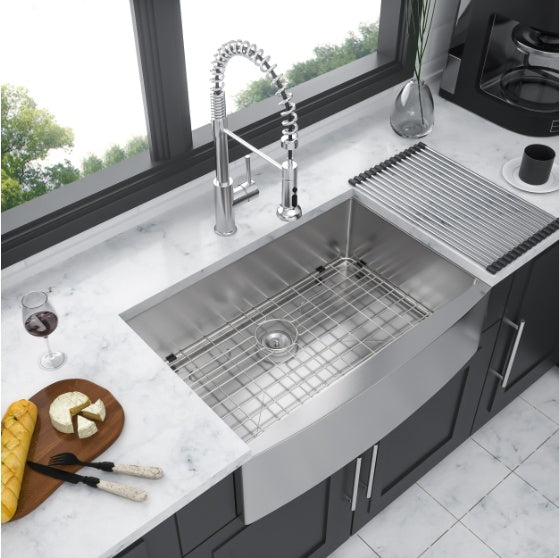 Brushed Nickel Steel Farm Sink