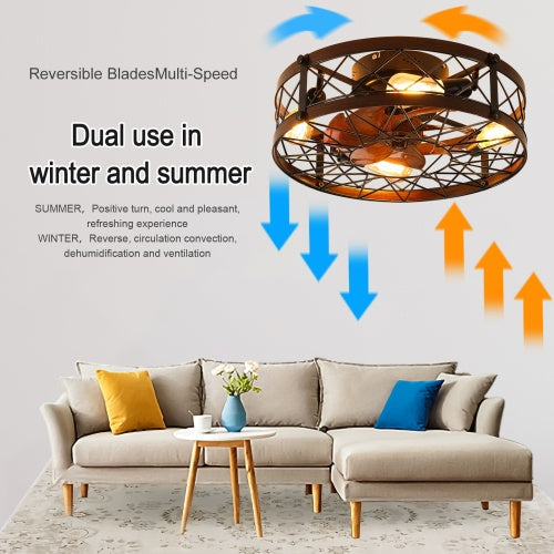 Black Farmhouse Lantern Ceiling Fan with Light