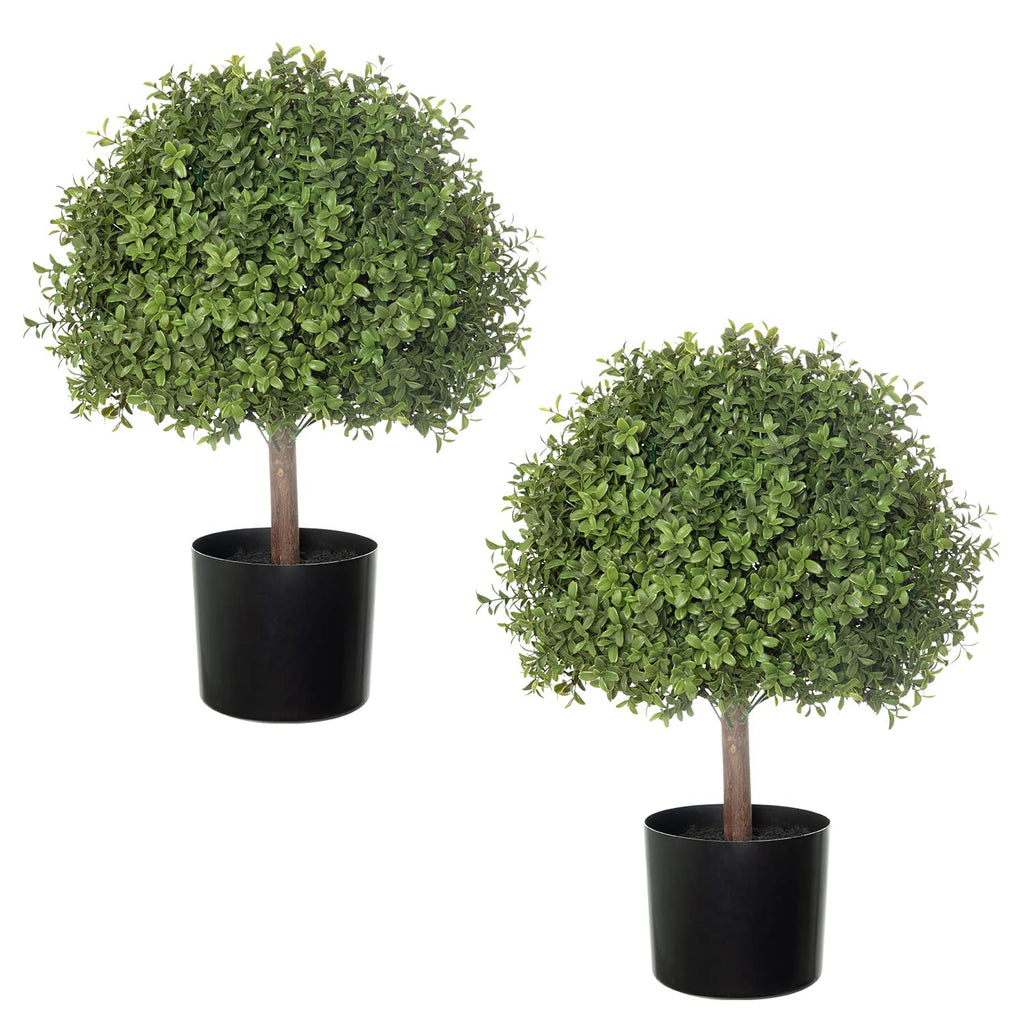 EverGreen 24.5inch Faux Boxwood Ball Duo