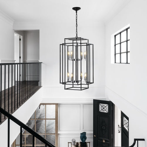 8-Light Industrial Farmhouse Chandelier