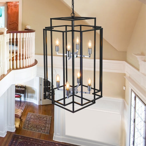 8-Light Industrial Farmhouse Chandelier