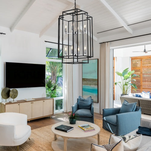8-Light Industrial Farmhouse Chandelier