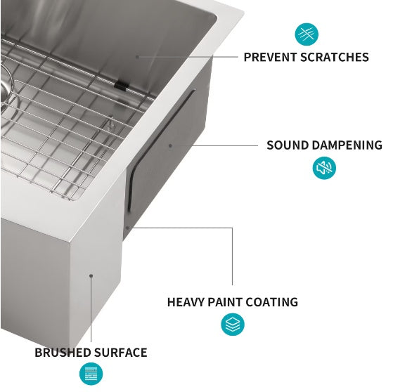 Brushed Nickel Steel Farm Sink