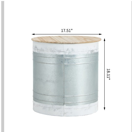 Rustic Farmhouse Metal & Wood Cocktail Table Pair