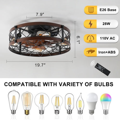 Black Farmhouse Lantern Ceiling Fan with Light