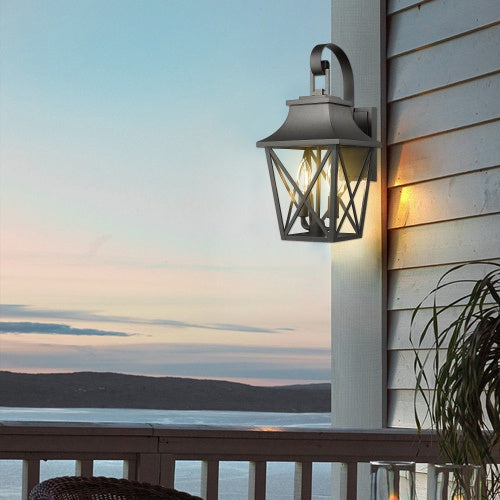 Dual Black Outdoor Wall Lanterns