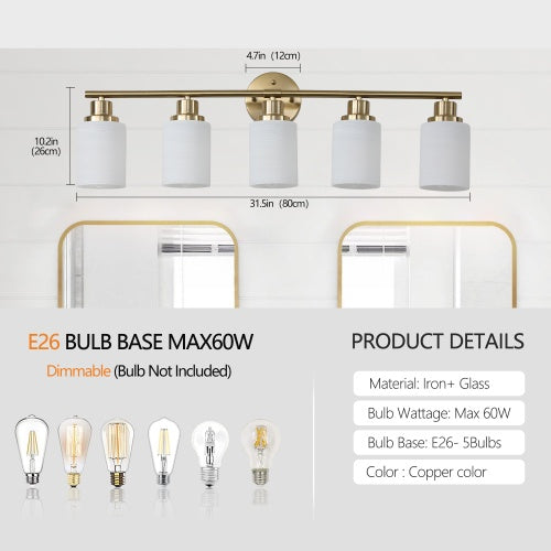 Gold Essence 5-Light Vanity Fixture