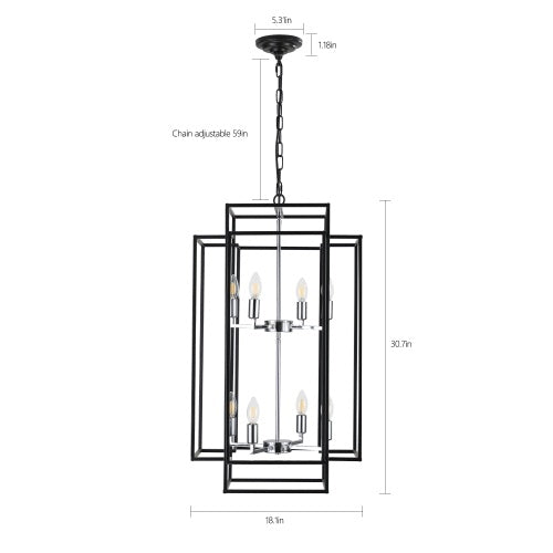 8-Light Industrial Farmhouse Chandelier