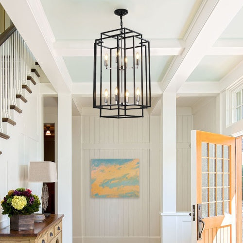 8-Light Industrial Farmhouse Chandelier