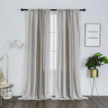 Boho Chic Cotton Linen Tassel Curtains - 2 Pack, Beige/Coffee