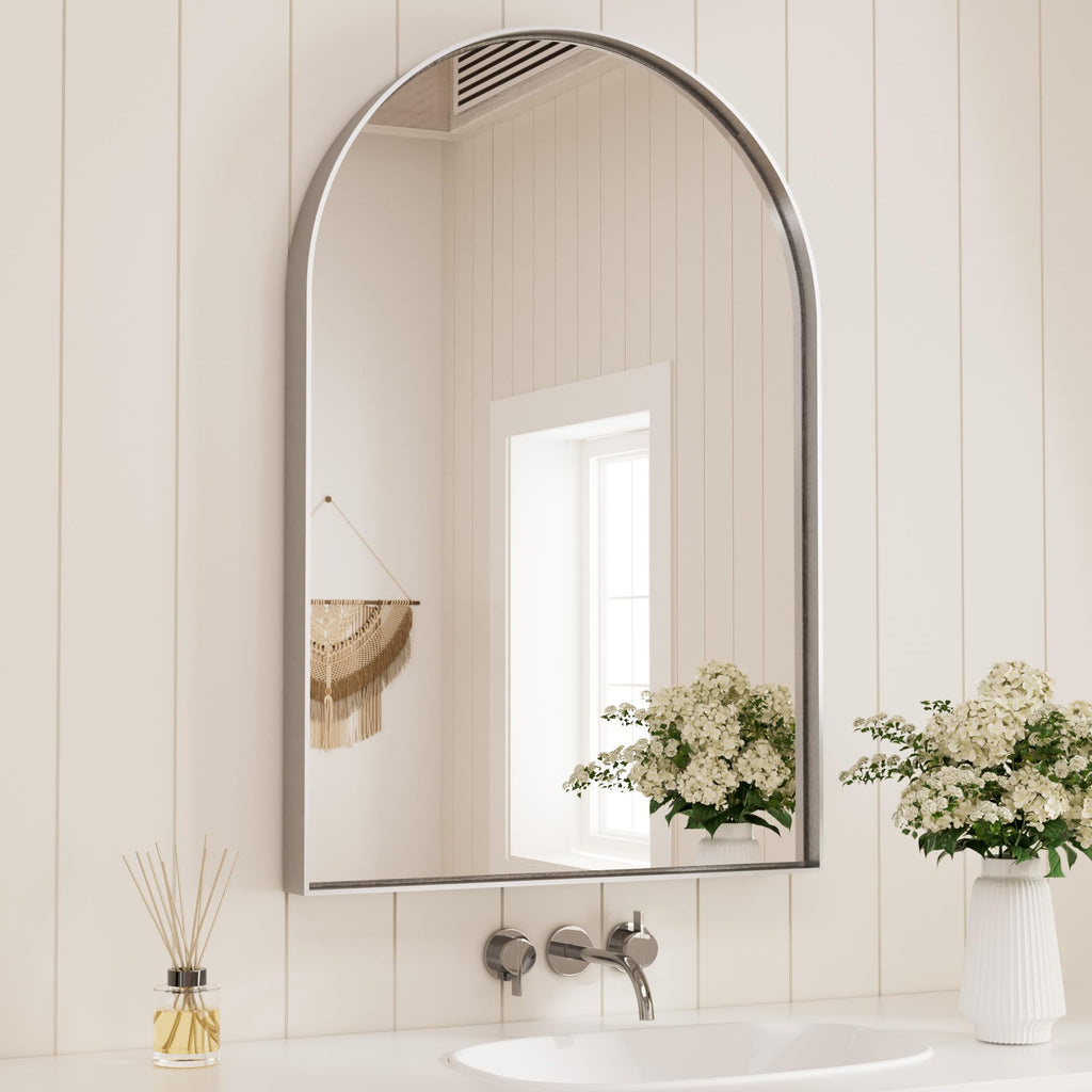 TETOTE 20x30 Arch Silver Vanity Mirror