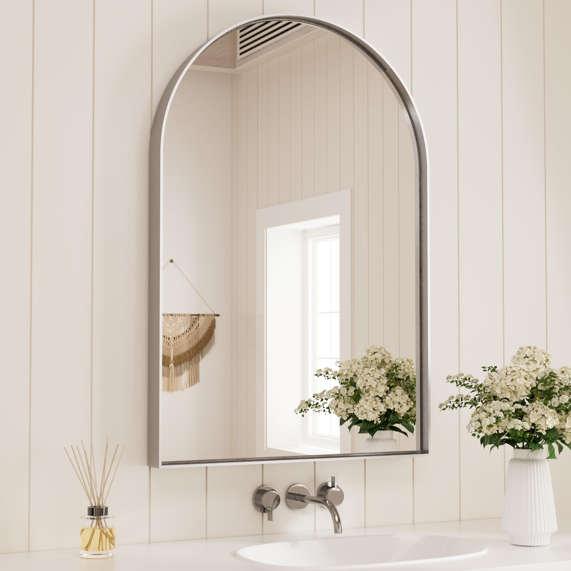 TETOTE 20x30 Arch Silver Vanity Mirror