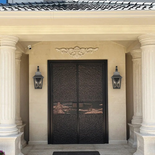 Dual Black Outdoor Wall Lanterns