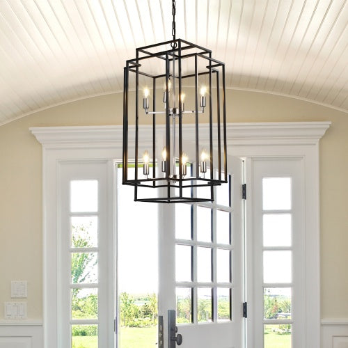 8-Light Industrial Farmhouse Chandelier