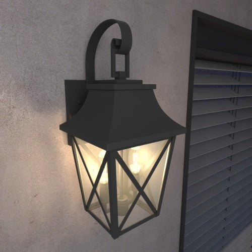 Dual Black Outdoor Wall Lanterns