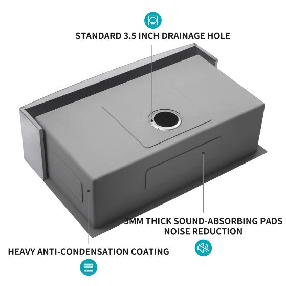 Brushed Nickel Steel Farm Sink