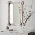 RusticChic 40x28 White Wood Framed Mirror