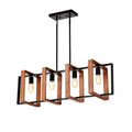 Rustic 4-Light Wood & Metal Island Chandelier