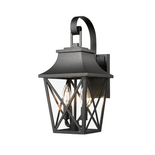 Dual Black Outdoor Wall Lanterns