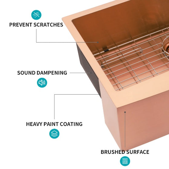 Rose Gold Stainless Steel Farmhouse Sink